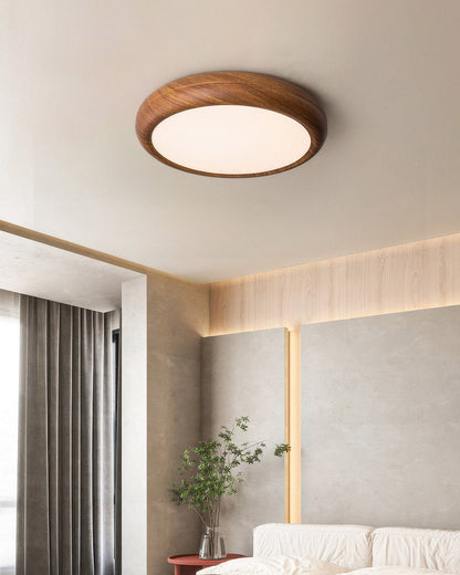 Walnut Color Modern Bedroom Ceiling Lamp