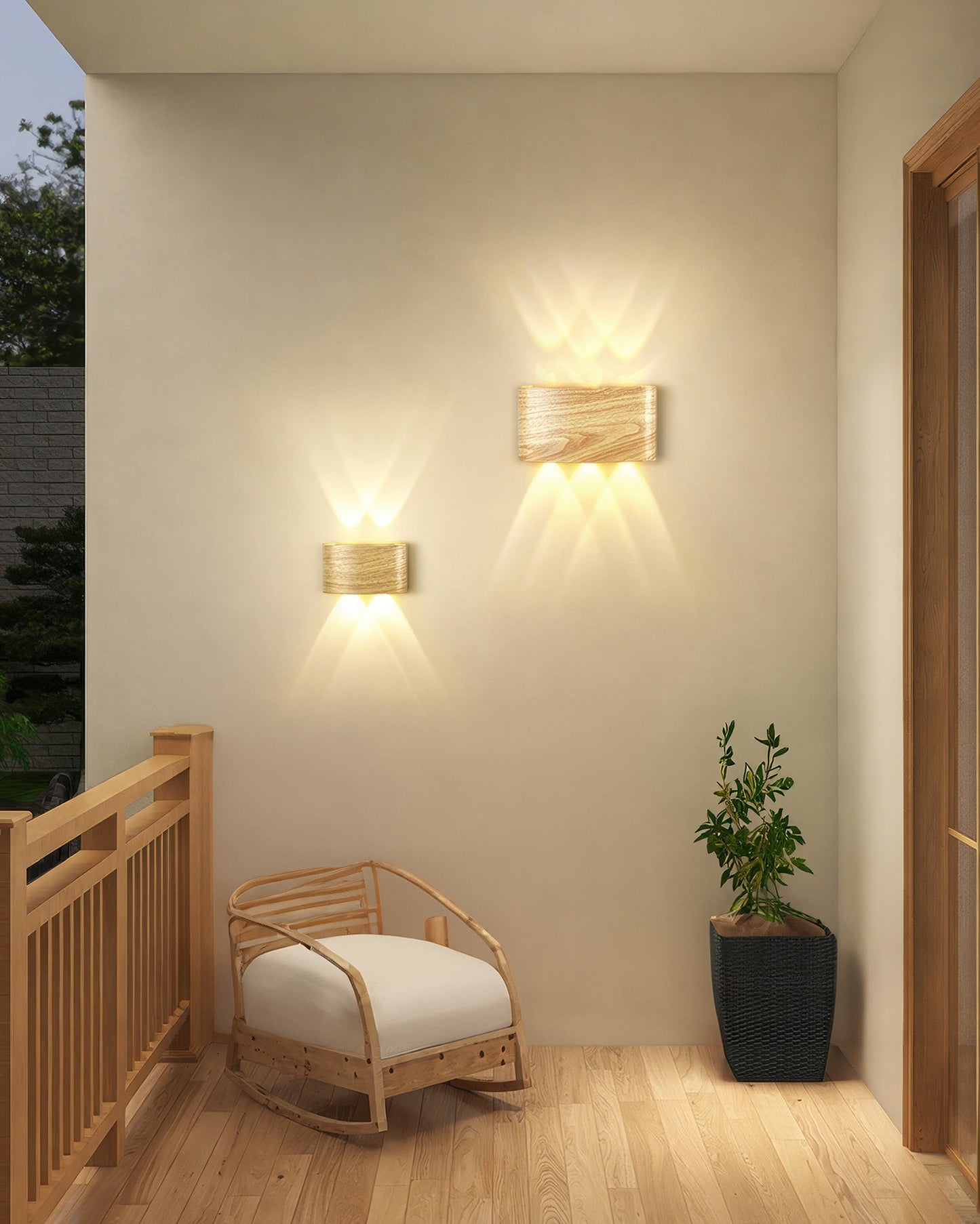 Woodgrain Sconce Outdoor Wall Light