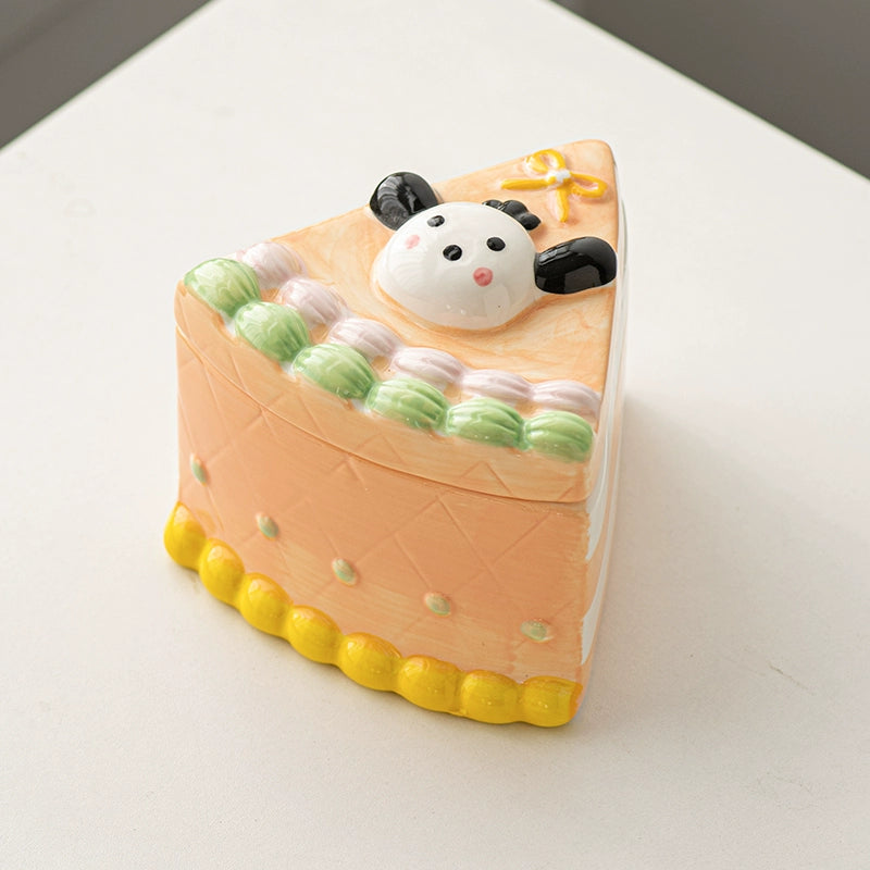 Trendy Cheesecake Jewelry Box, Adorable Ceramic Design with Creative DIY Accents