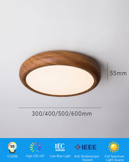 Walnut Color Modern Bedroom Ceiling Lamp