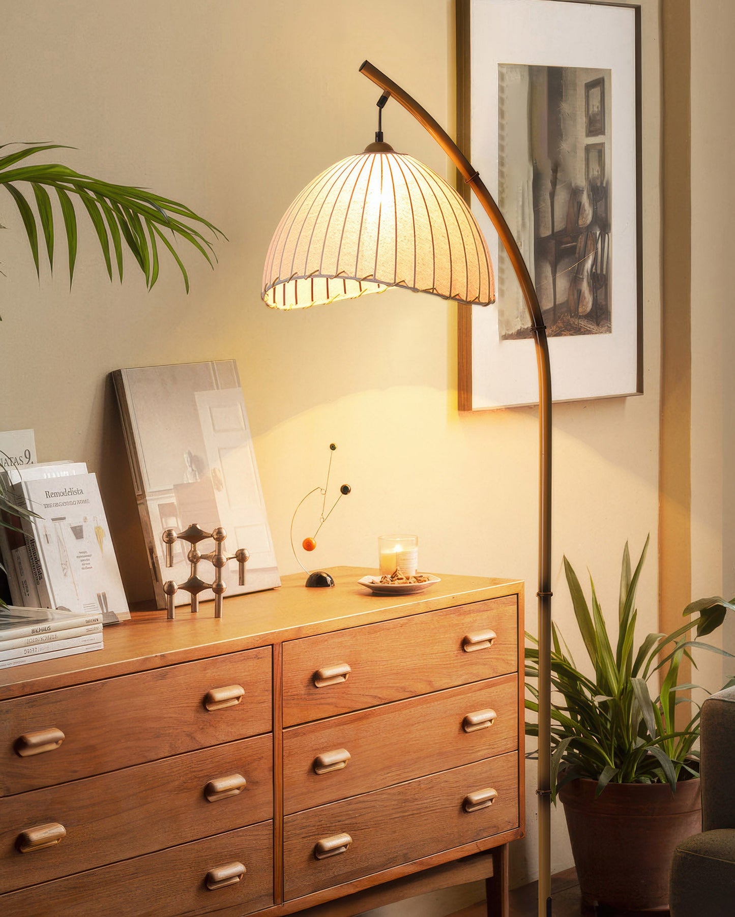 Marble Base Bamboo Floor Lamps