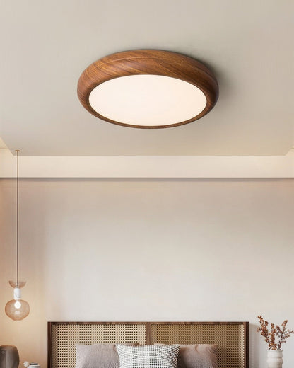 Walnut Color Modern Bedroom Ceiling Lamp