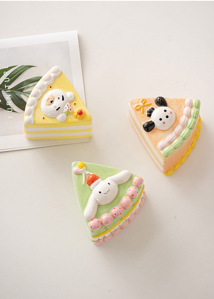 Trendy Cheesecake Jewelry Box, Adorable Ceramic Design with Creative DIY Accents