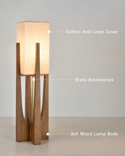 Japanese Style Walnut Floor Lamp Simple Solid Wood Lamp