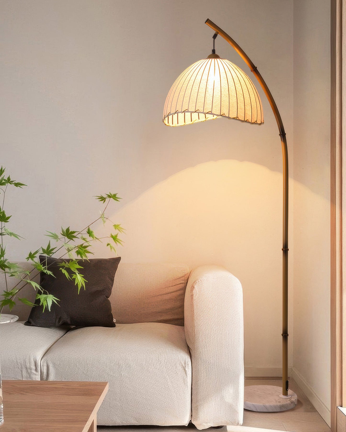 Marble Base Bamboo Floor Lamps