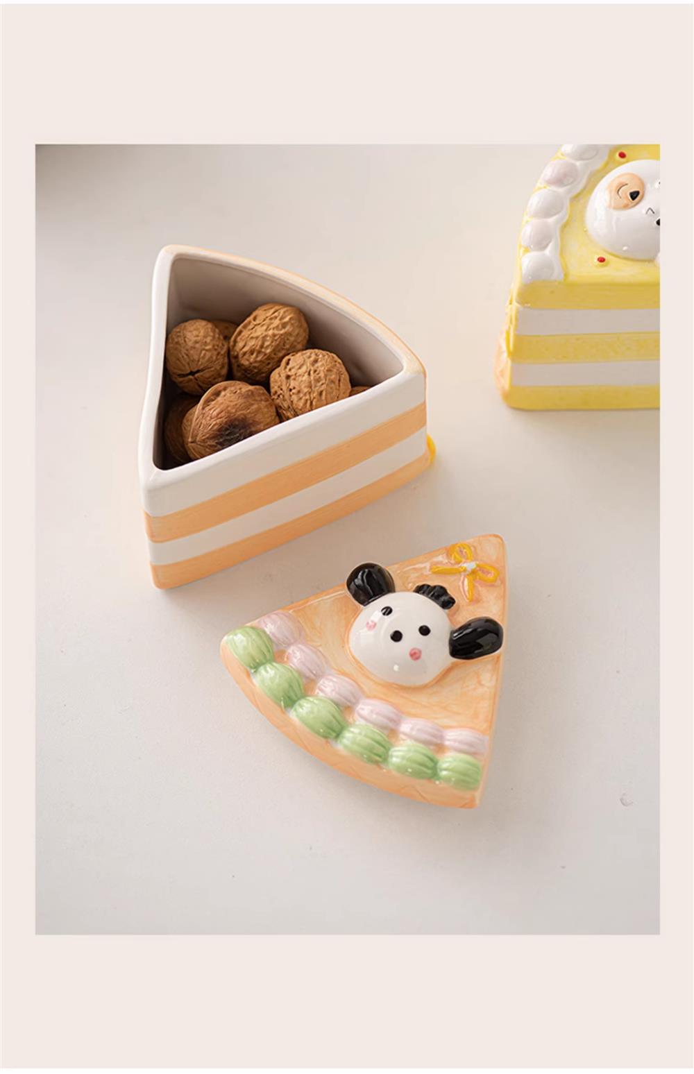 Trendy Cheesecake Jewelry Box, Adorable Ceramic Design with Creative DIY Accents