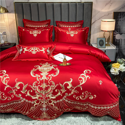 OZMUNDO Egyptian Cotton Embroidered Bedding Set