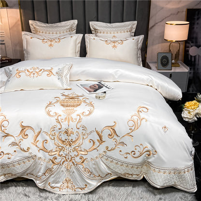 OZMUNDO Egyptian Cotton Embroidered Bedding Set