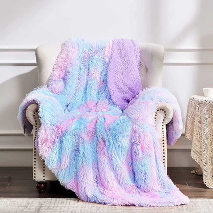 Super Shaggy Sherpa Rainbow Blanket