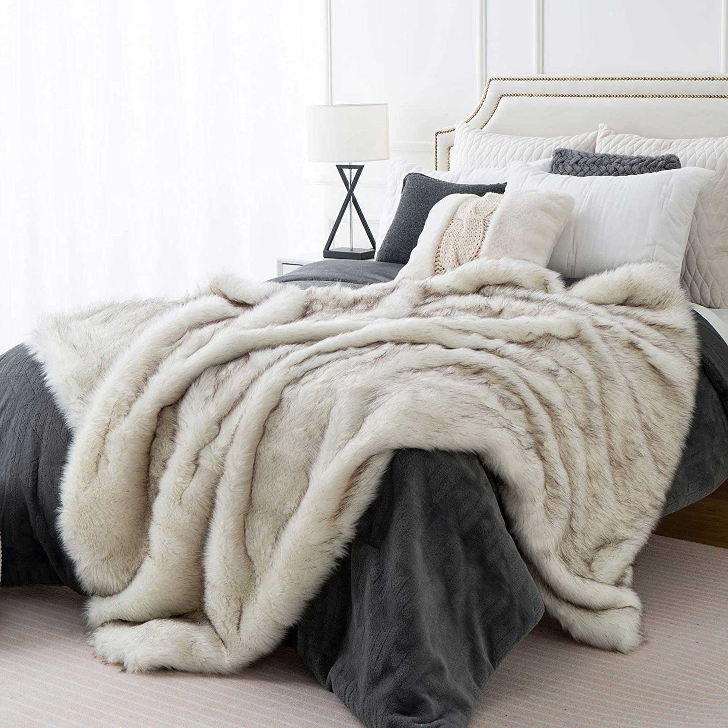 Super Soft  Brown Faux Fur Throw Blanket