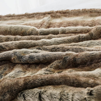 Super Soft  Brown Faux Fur Throw Blanket