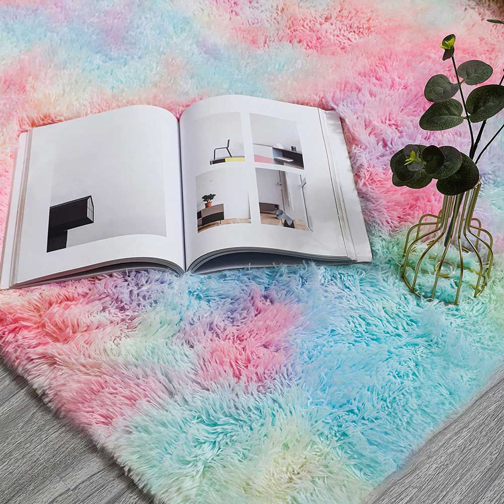 Ultra Soft Fluffy Round Rainbow Rugs