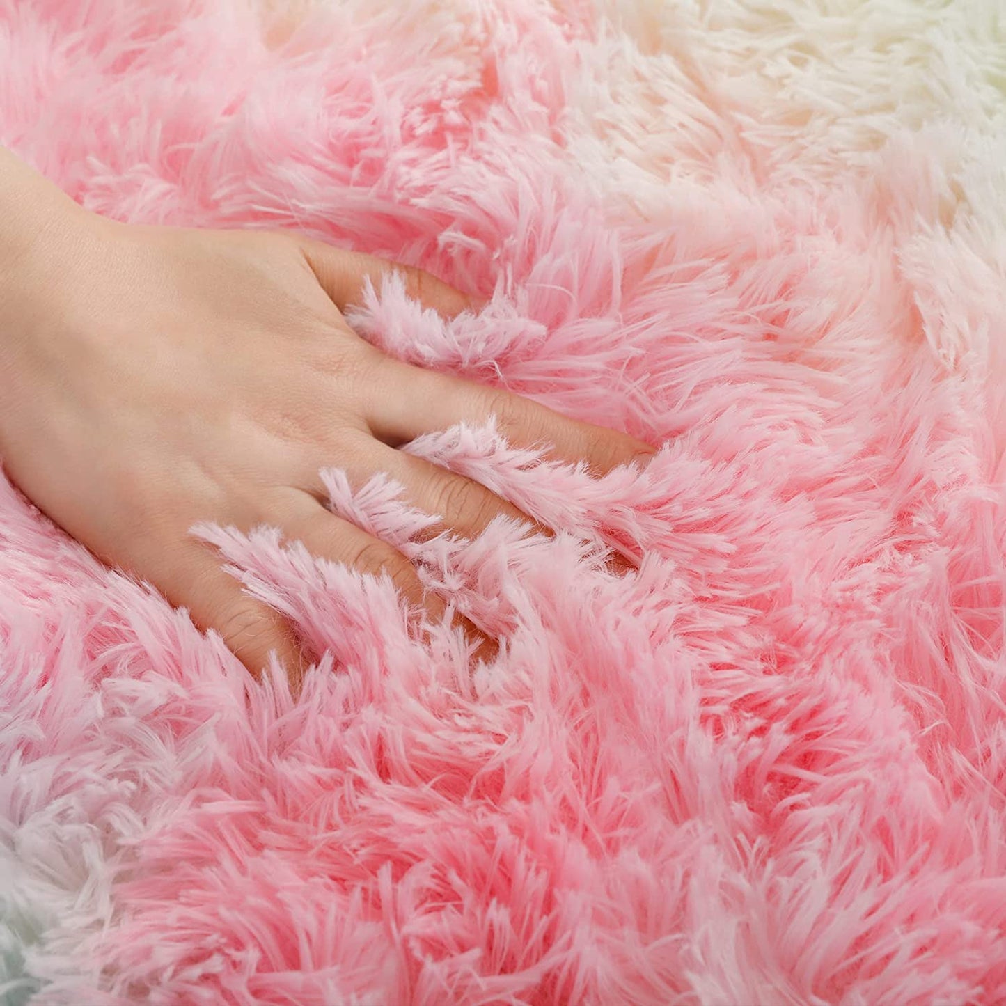 Ultra Soft Fluffy Round Rainbow Rugs