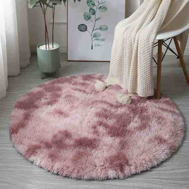 Ultra Soft Fluffy Round Rainbow Rugs