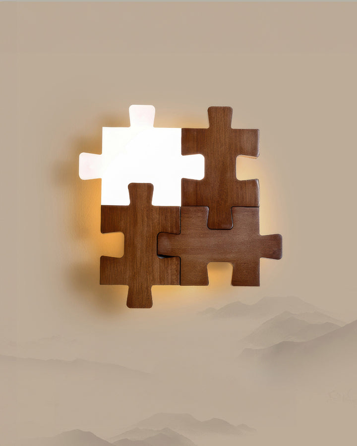 Wood Puzzles Wall Sconces For Bedroom