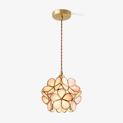 Brass Glass Petal Pendant Light