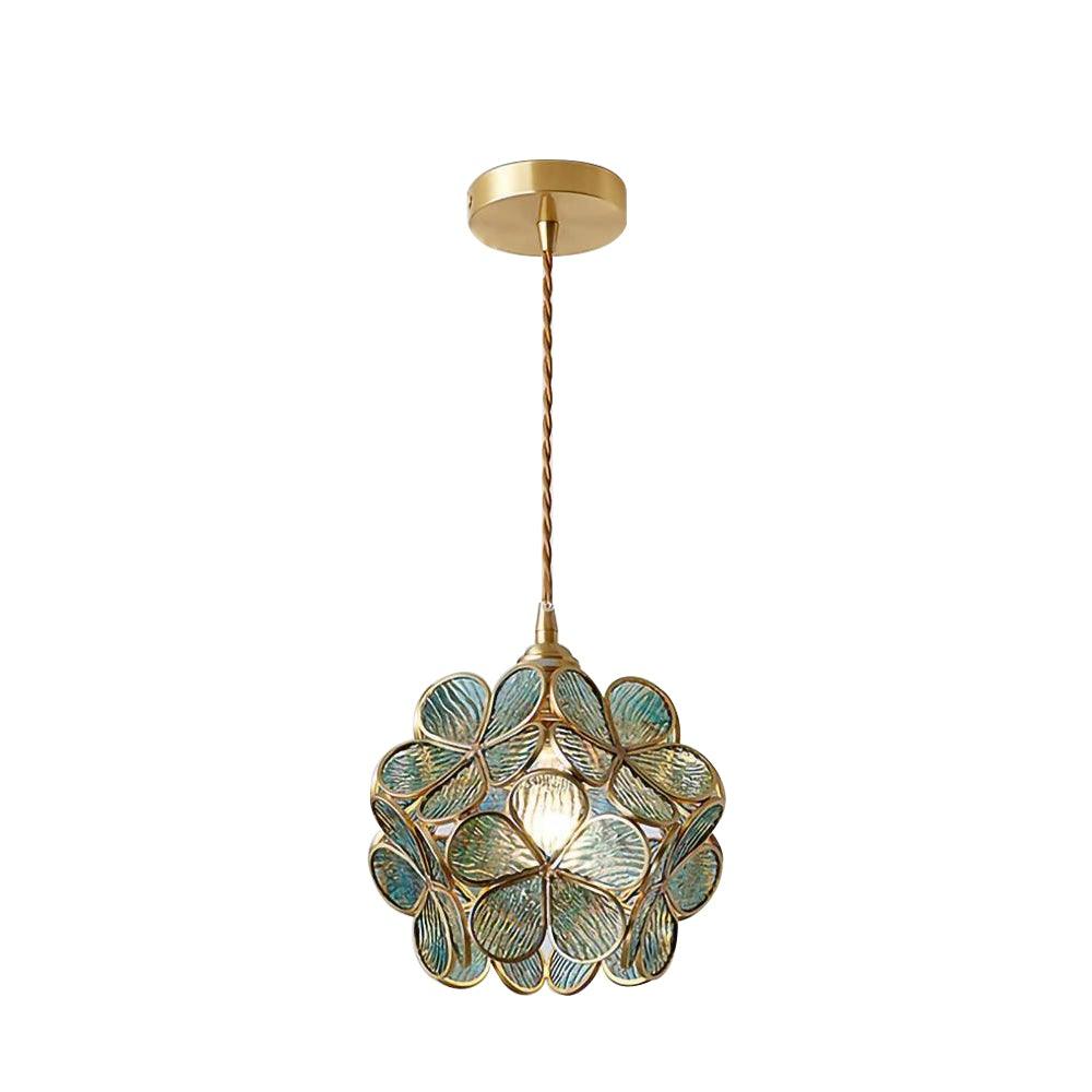 Brass Glass Petal Pendant Light