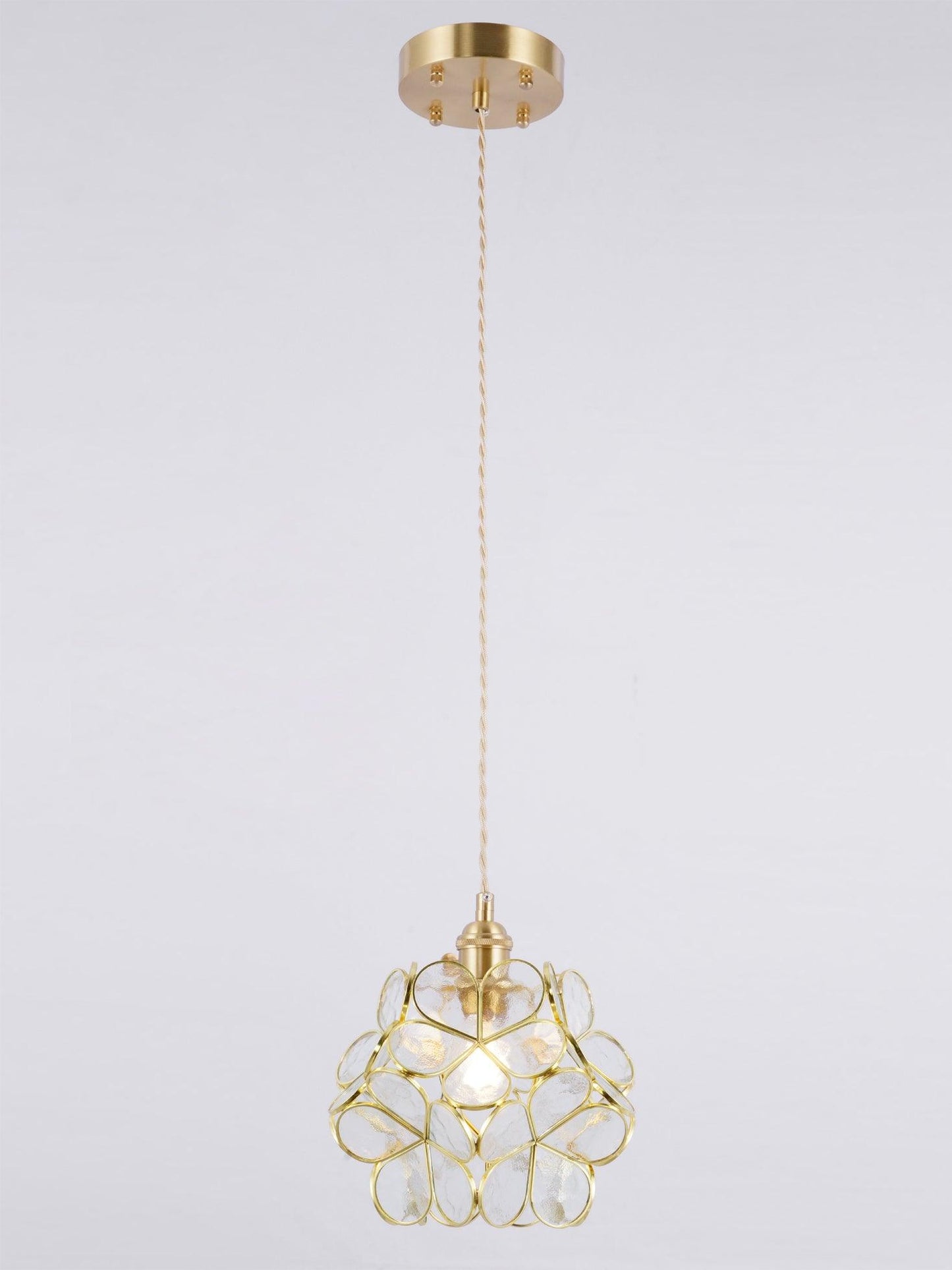 Brass Glass Petal Pendant Light