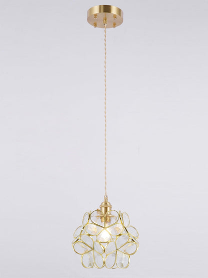 Brass Glass Petal Pendant Light