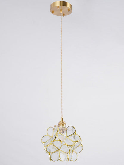 Brass Glass Petal Pendant Light