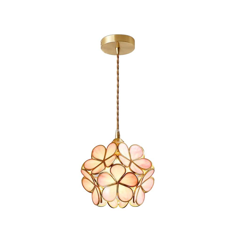 Brass Glass Petal Pendant Light