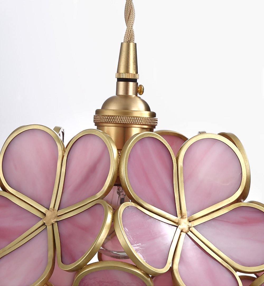 Brass Glass Petal Pendant Light