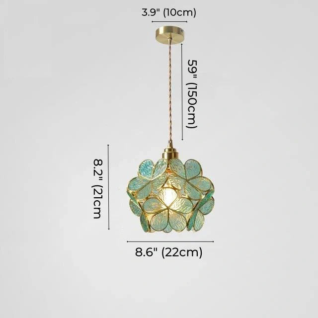 Brass Glass Petal Pendant Light