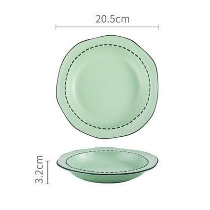 Comic Style Handcrafted Ceramic Dinnerware Set | Unique 2D Aesthetic. 4 Colors Available