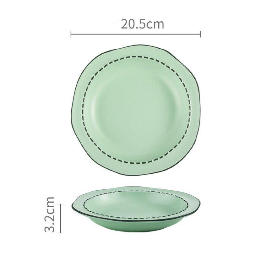 Comic Style Handcrafted Ceramic Dinnerware Set | Unique 2D Aesthetic. 4 Colors Available