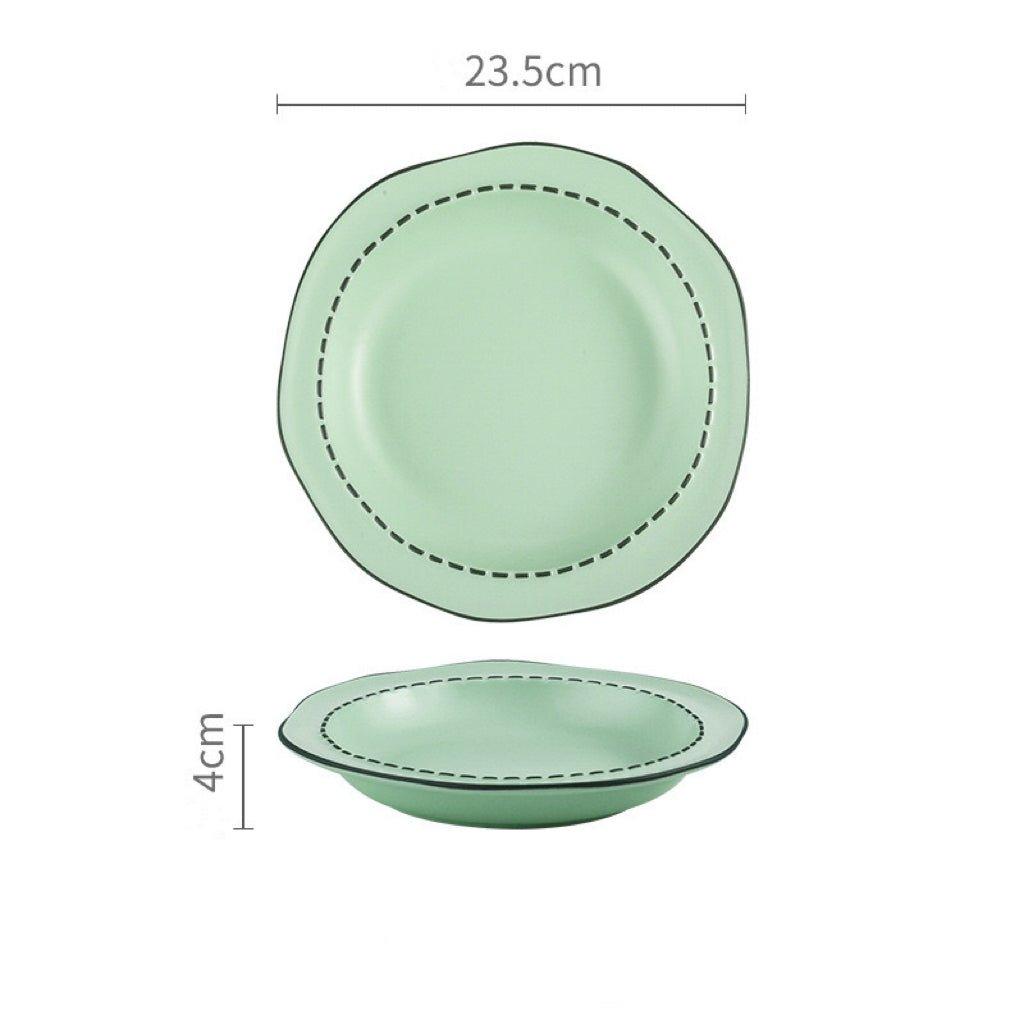 Comic Style Handcrafted Ceramic Dinnerware Set | Unique 2D Aesthetic. 4 Colors Available