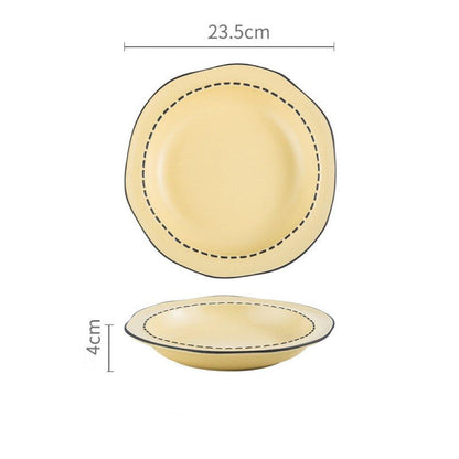 Comic Style Handcrafted Ceramic Dinnerware Set | Unique 2D Aesthetic. 4 Colors Available