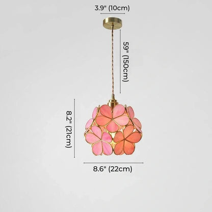 Brass Glass Petal Pendant Light