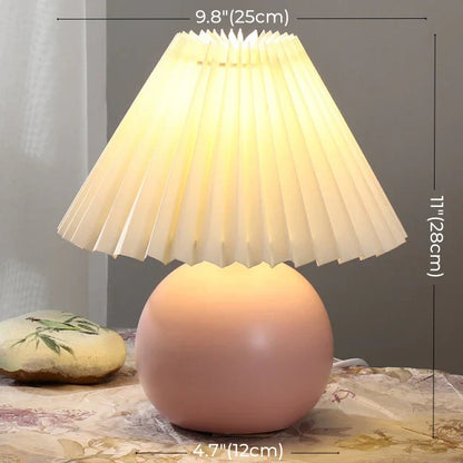 Nordic Ceramic Pleated Table Lamp