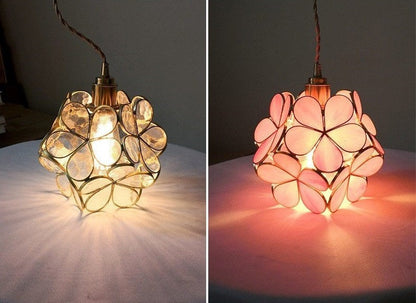 Brass Glass Petal Pendant Light