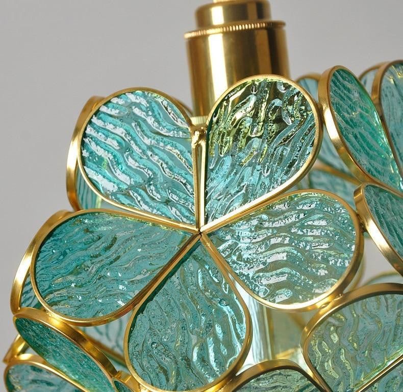 Brass Glass Petal Pendant Light