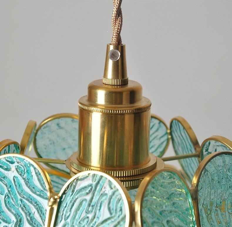 Brass Glass Petal Pendant Light